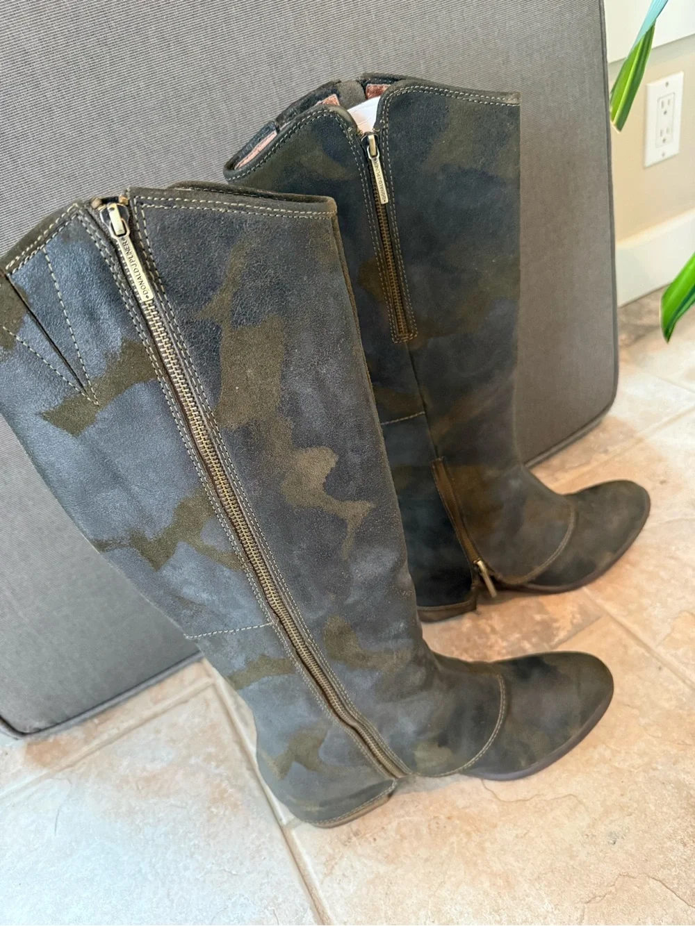 Donald J. Pliner Olive Green Camo Boots